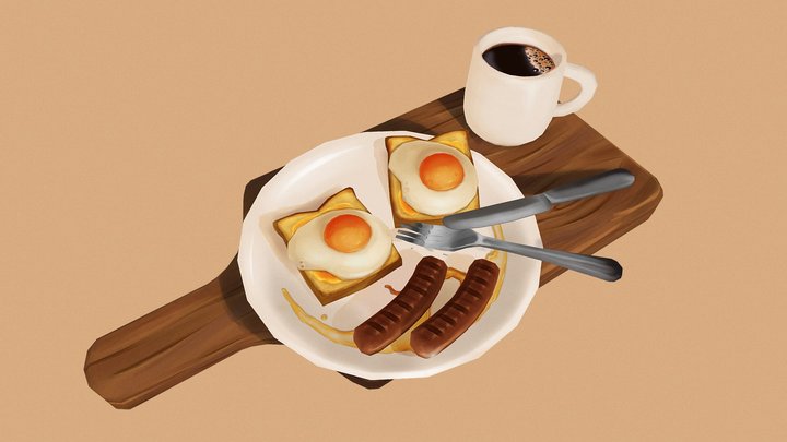 Breakfast scene 3D Model
