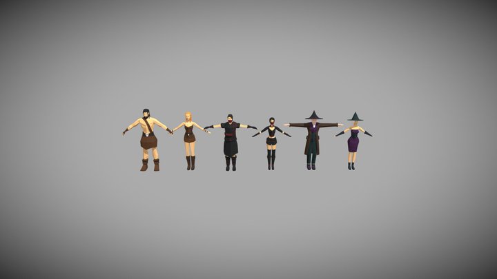Lowpoly Game Hero Pack (WIP) 3D Model