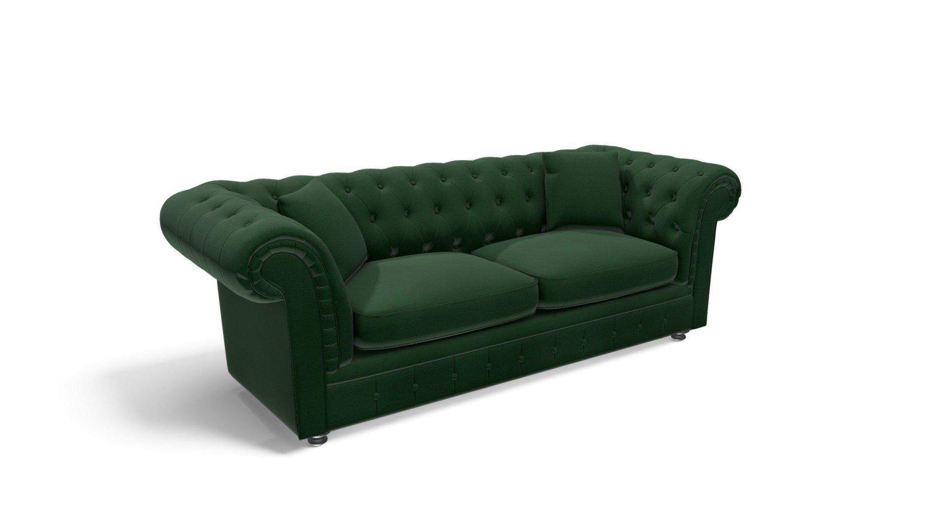 Branagh 2 Seater Chesterfield Sofa, Green Velvet