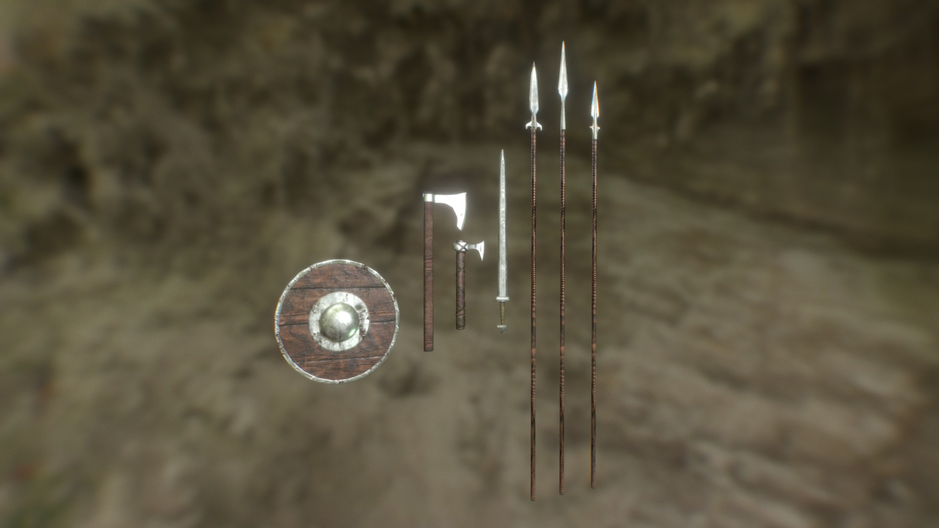 3D model Vikings Weapons - This is a 3D model of the Vikings Weapons. The 3D model is about a group of light bulbs.