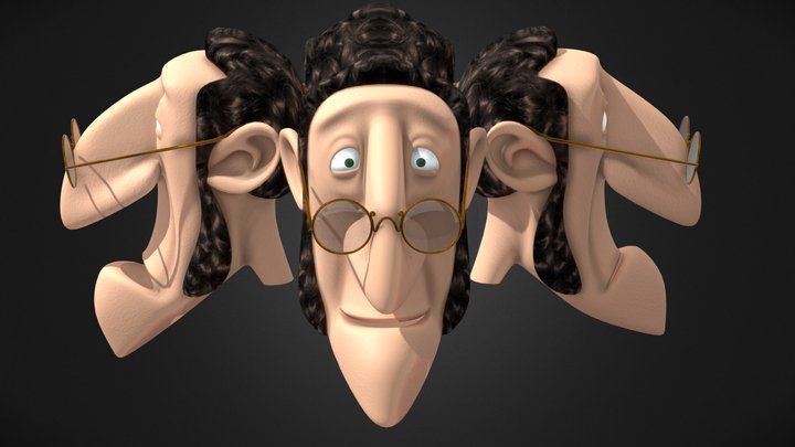 Character Head Scientist 3D Model