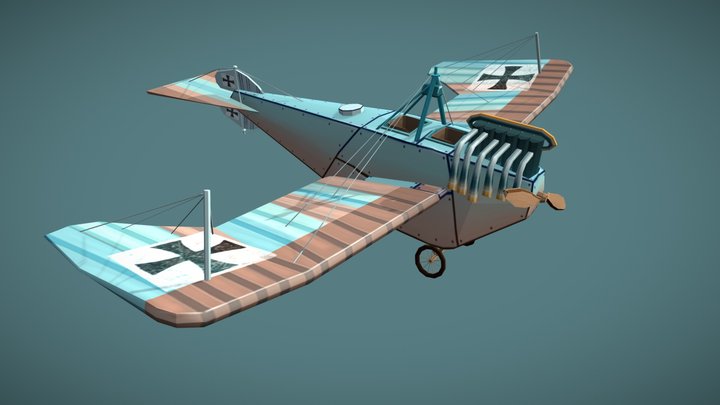 Stylized WW1 plane - Jeannin Stahlthaube 1914 3D Model