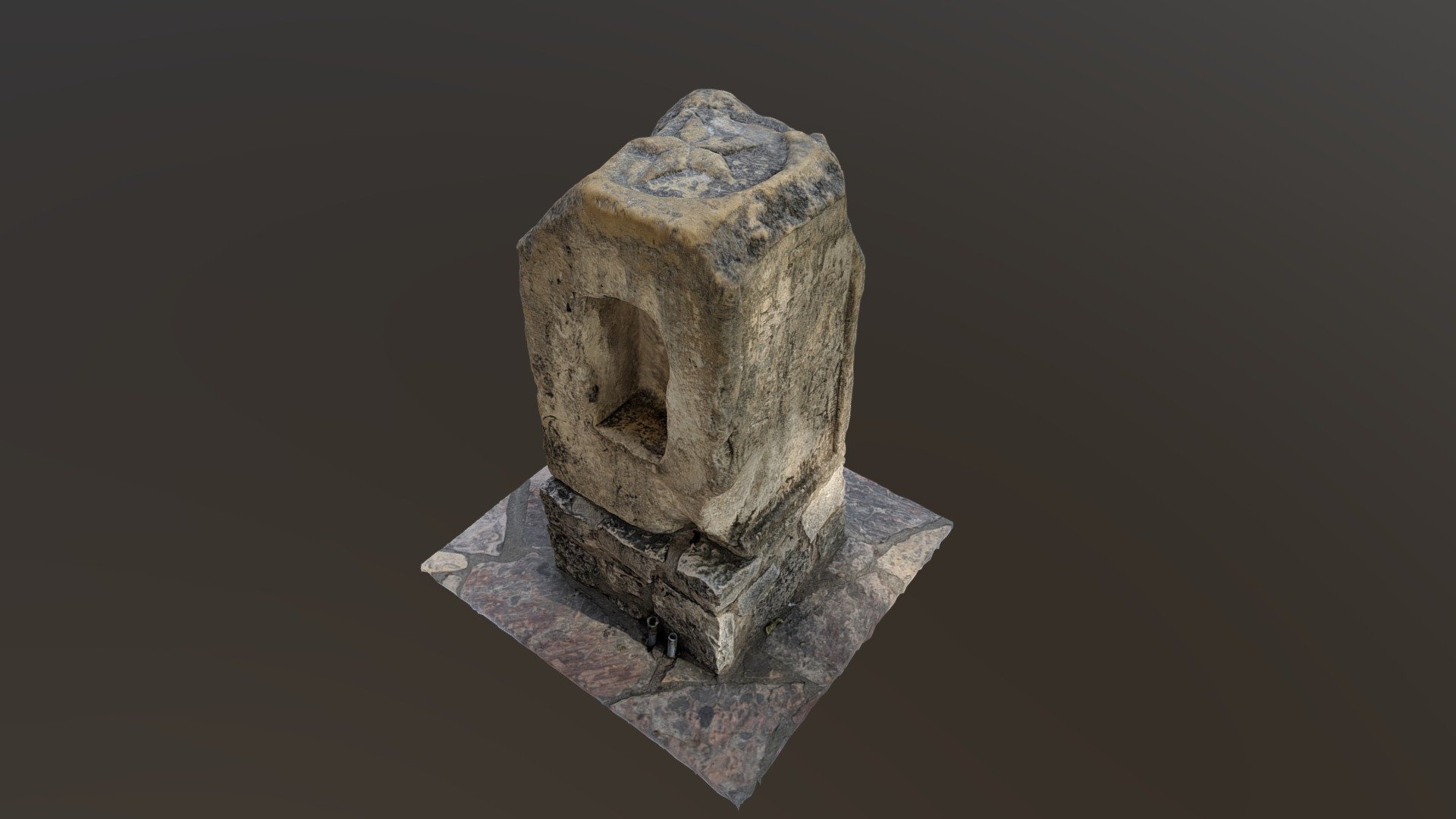 Small stone and pedestal from the Alamo