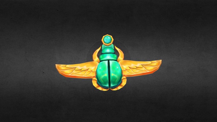 Golden scarab ornament 3D Model