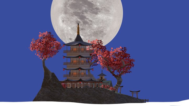 Japanese Temple 3D Model
