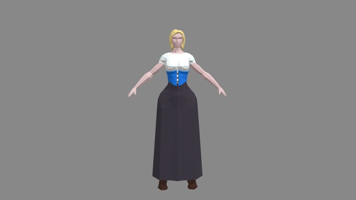 Low Poly Woman 3D Model