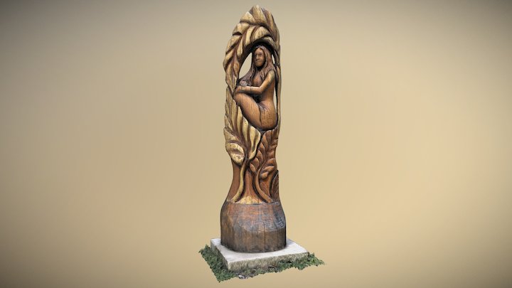 Statue of a wooden girl - Frymburk – Modelo 3D gratuito STL