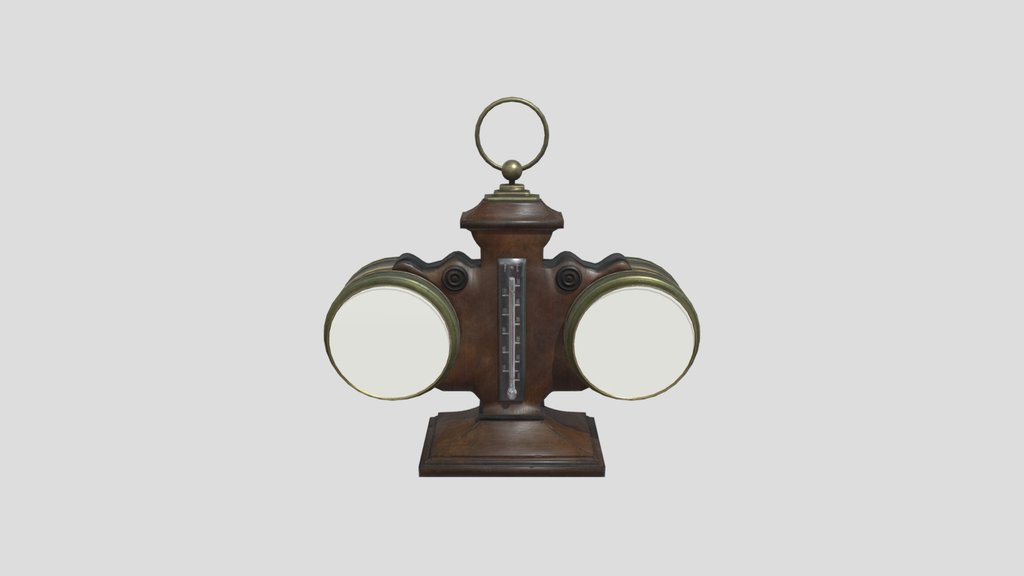 1800s Clock Barometer Desk Piece