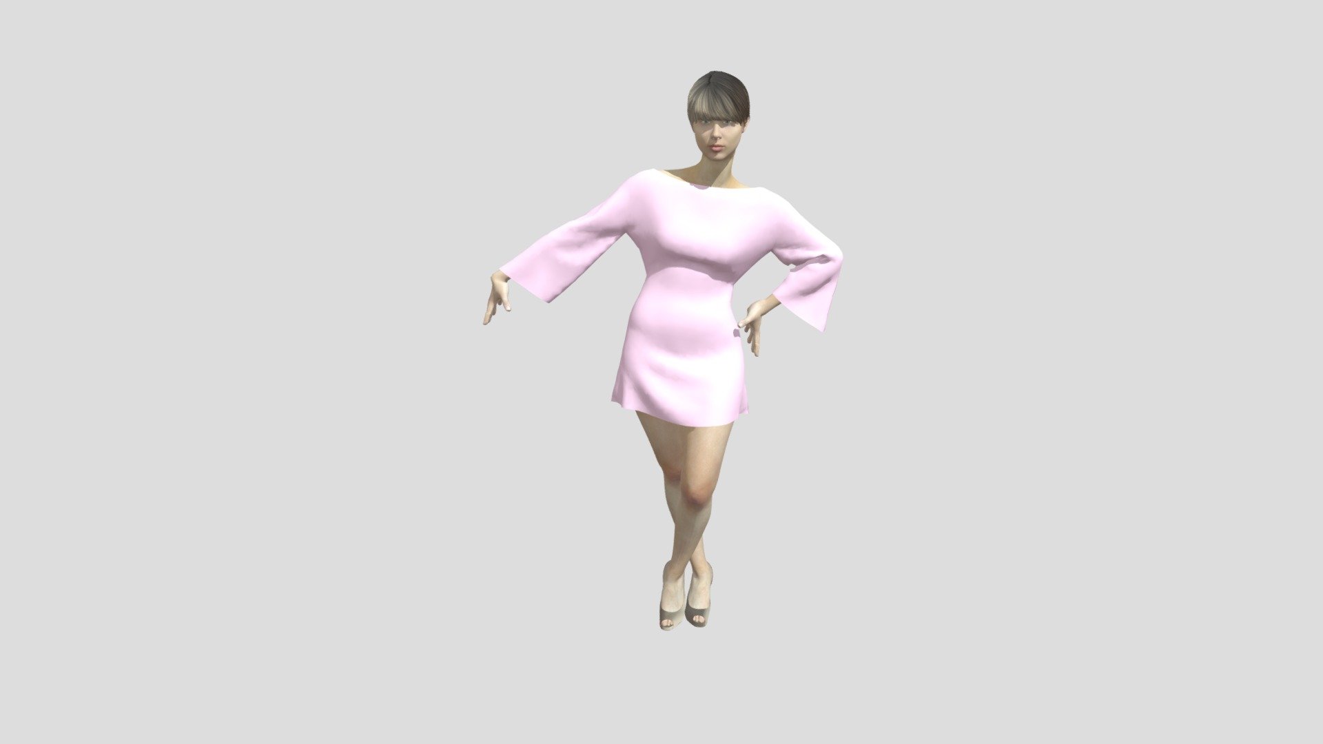 Pink Dress - 3D model by Fashion by Stela Yordanova (@Fashion_by_Stela ...