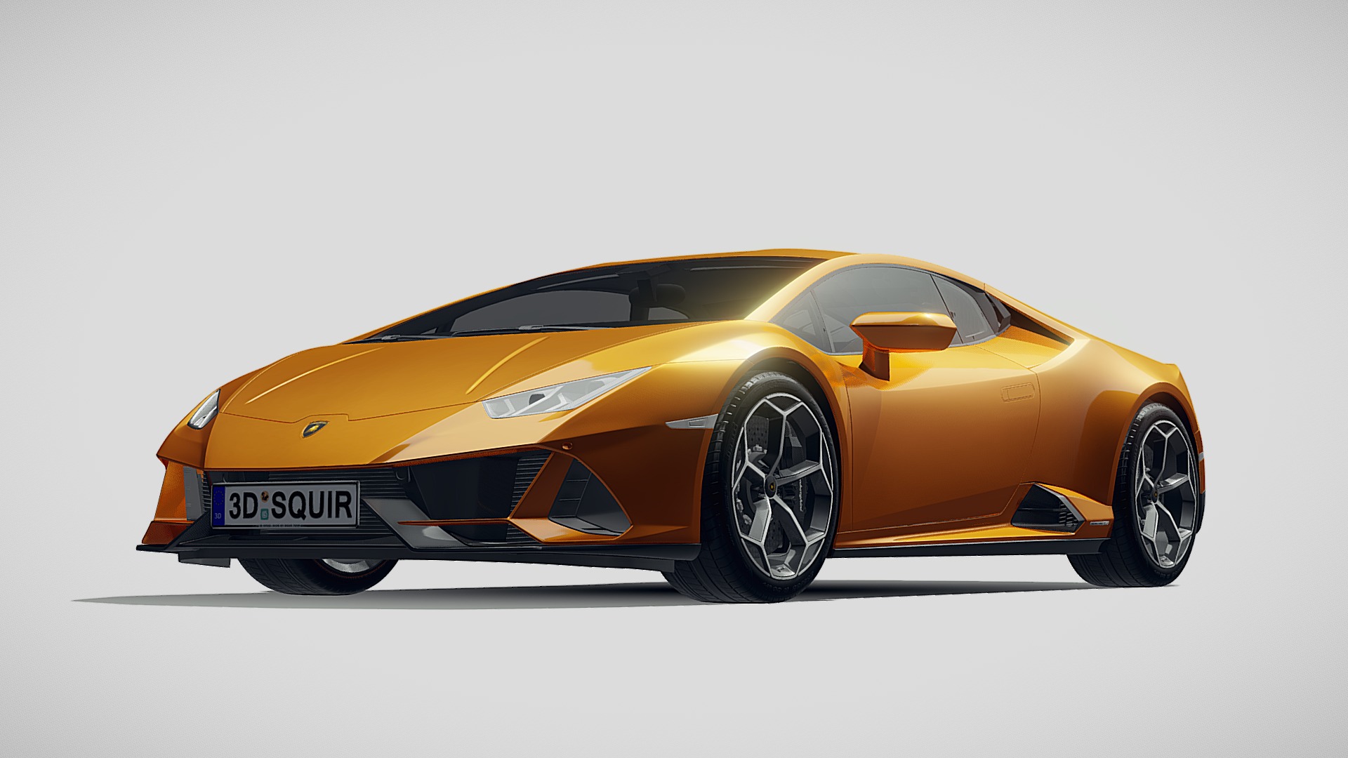 3D model Lamborghini Huracan Evo 2019 - This is a 3D model of the Lamborghini Huracan Evo 2019. The 3D model is about a yellow sports car.