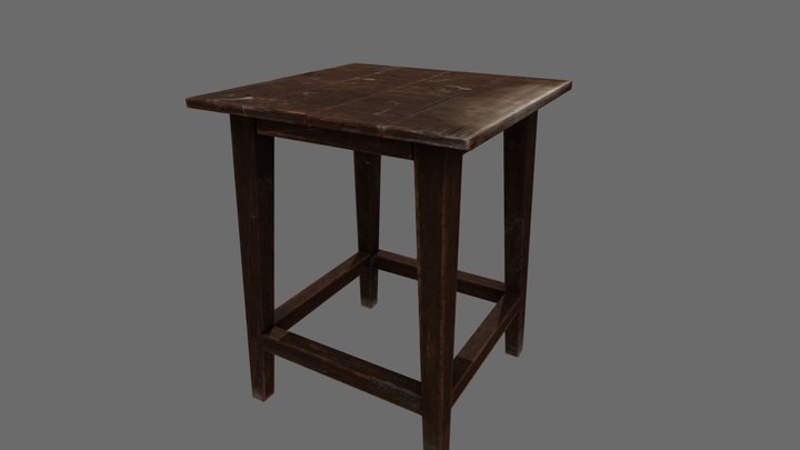 lowpoly wooden stool 3D Model