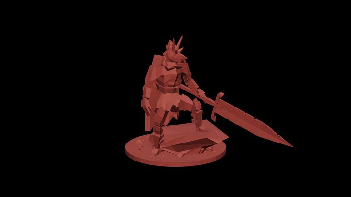 Low Poly Knight (with horns) 3D Model