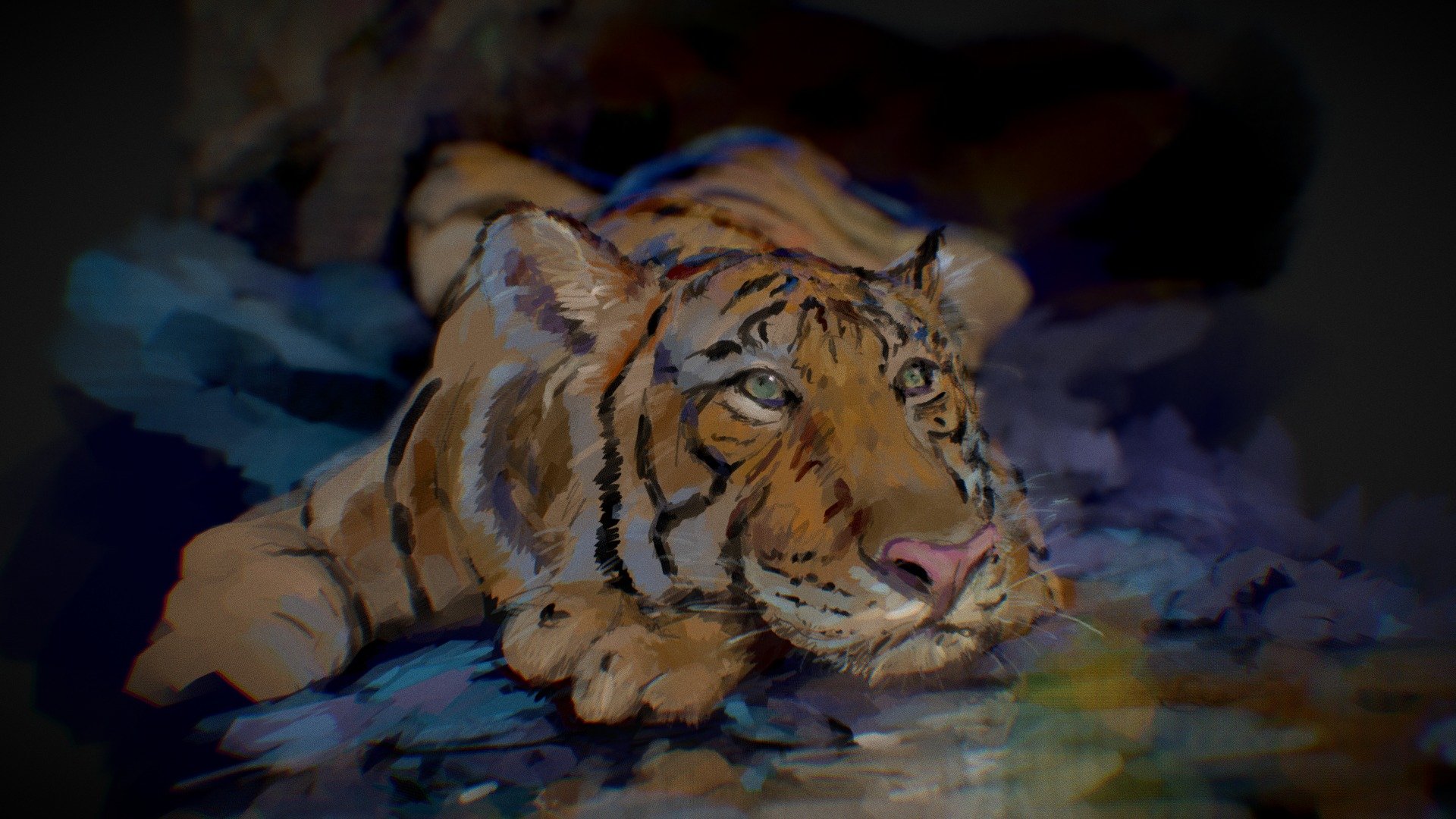 Bengal Tiger 3D, 3d, bengaltiger, animals, HD wallpaper