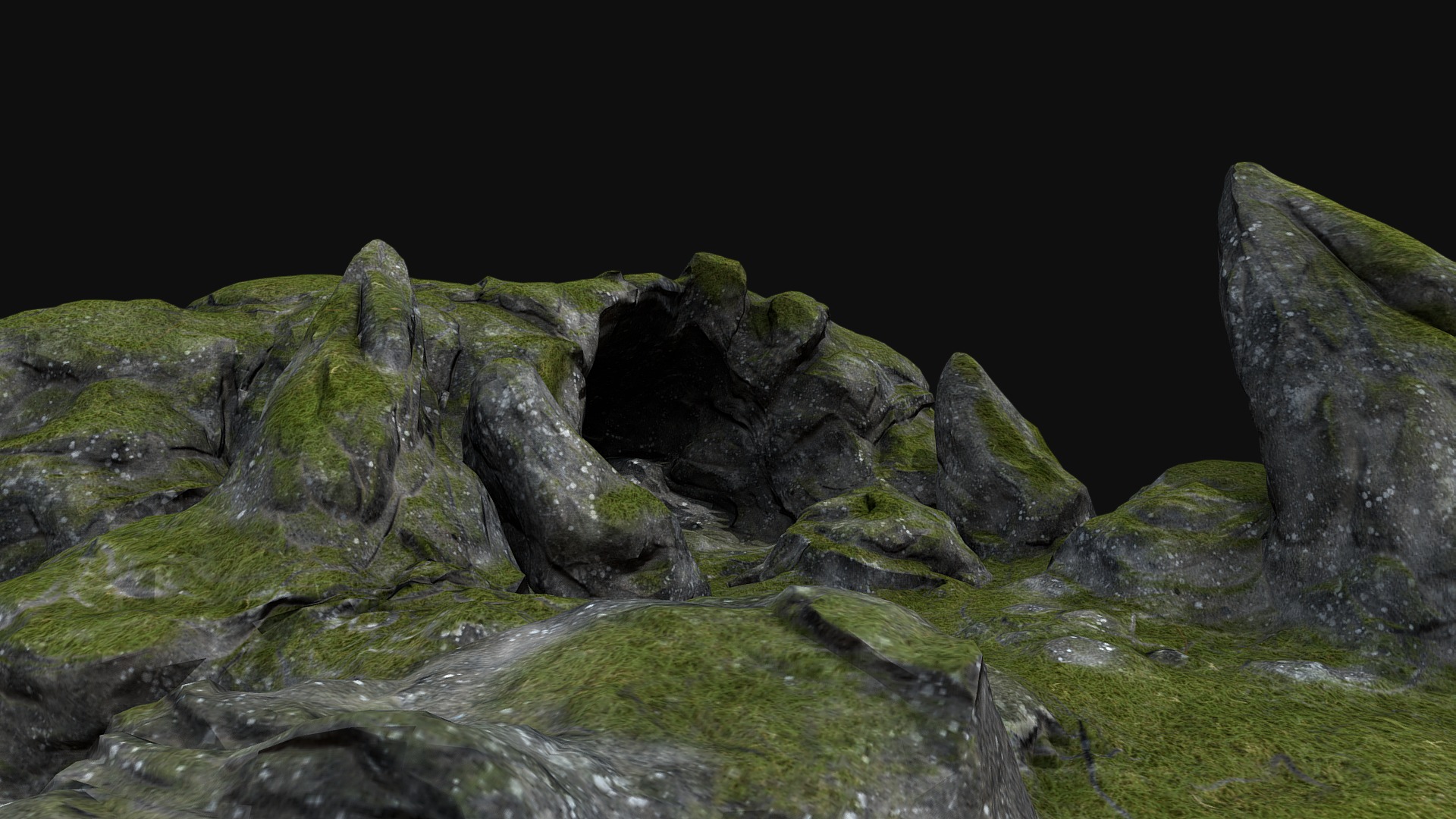 3D model Cave Entrance - This is a 3D model of the Cave Entrance. The 3D model is about a group of rocks.