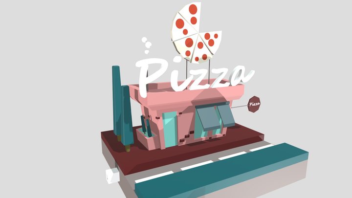 Pizzeria Cartoon 3D Model