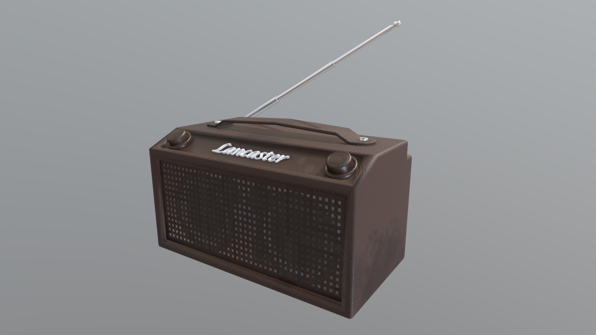 3D model Old Radio - This is a 3D model of the Old Radio. The 3D model is about a black box with a silver lid.