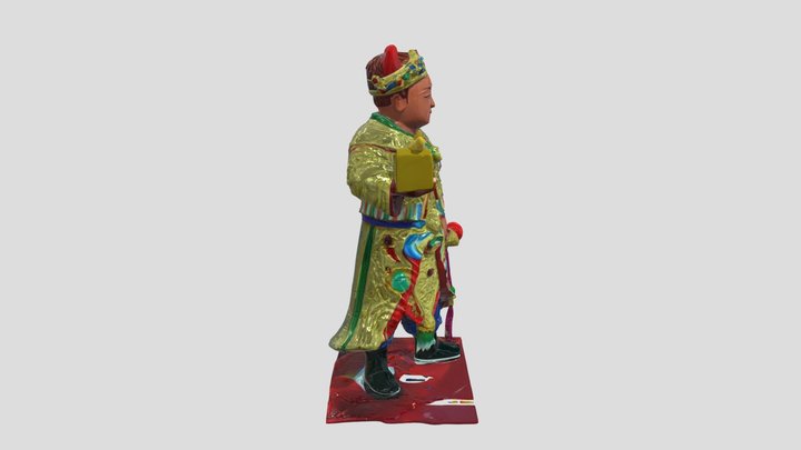 Golden Emperor Figurine 3d Model 3D Model