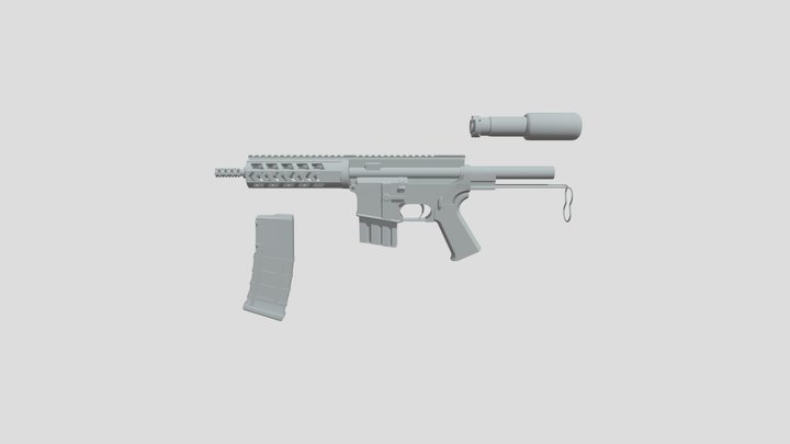 AR 15 Assault Rifle 3D Model