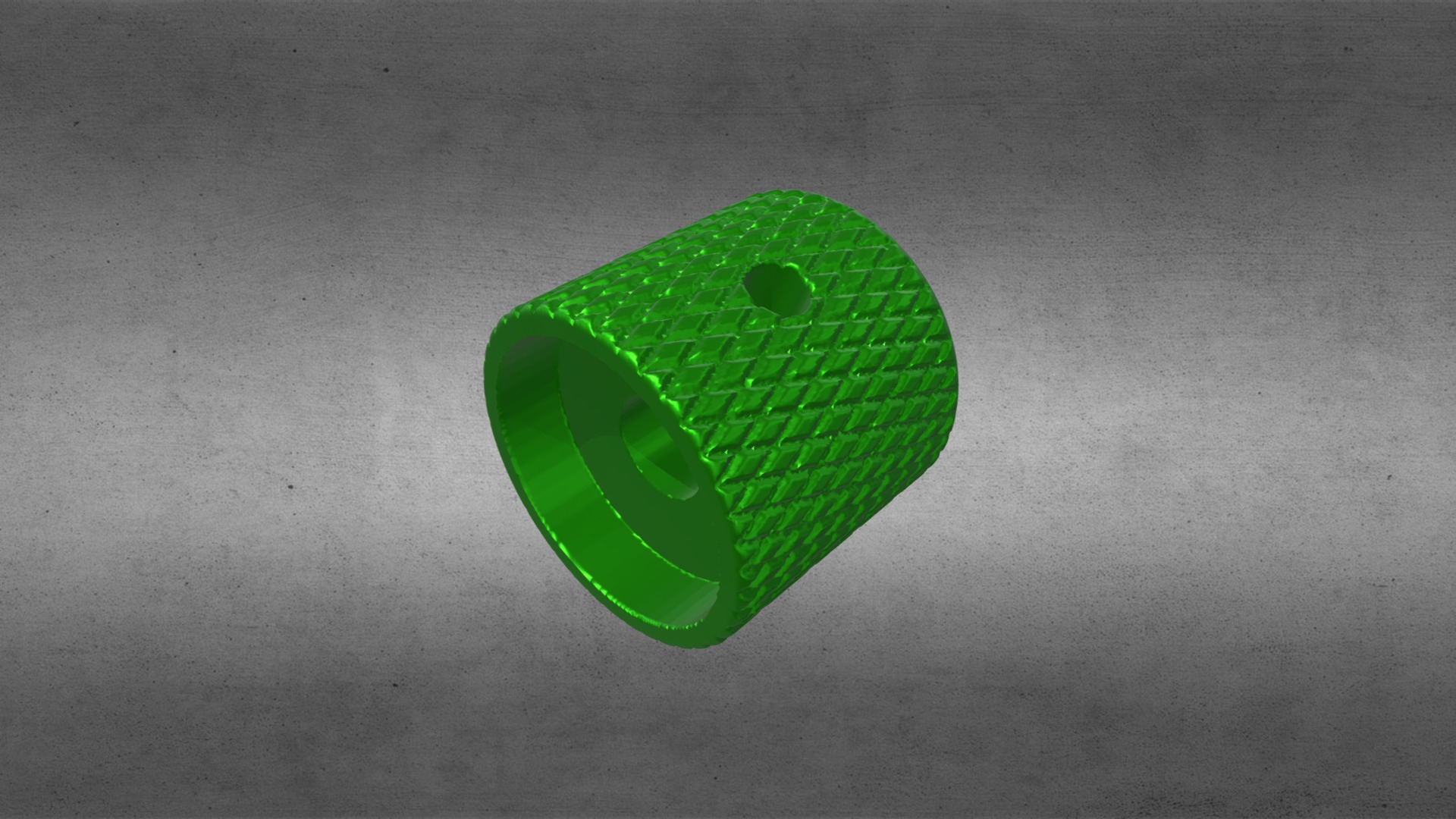 3D model Standard-19mm- Guitar- Bass- Knob - This is a 3D model of the Standard-19mm- Guitar- Bass- Knob. The 3D model is about a green plastic object.