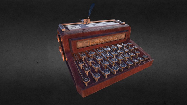 Steampunk Handwritten Typewriter 3D Model