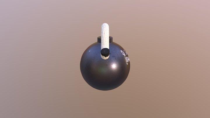 Bomb with fuse 3D Model