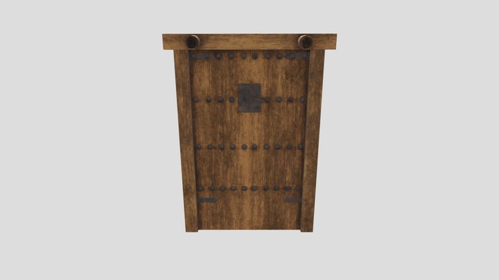 Weathered Wooden Door 3D Model