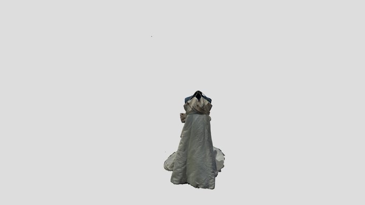 Dirty Wrinkled Wedding Dress 3D Model