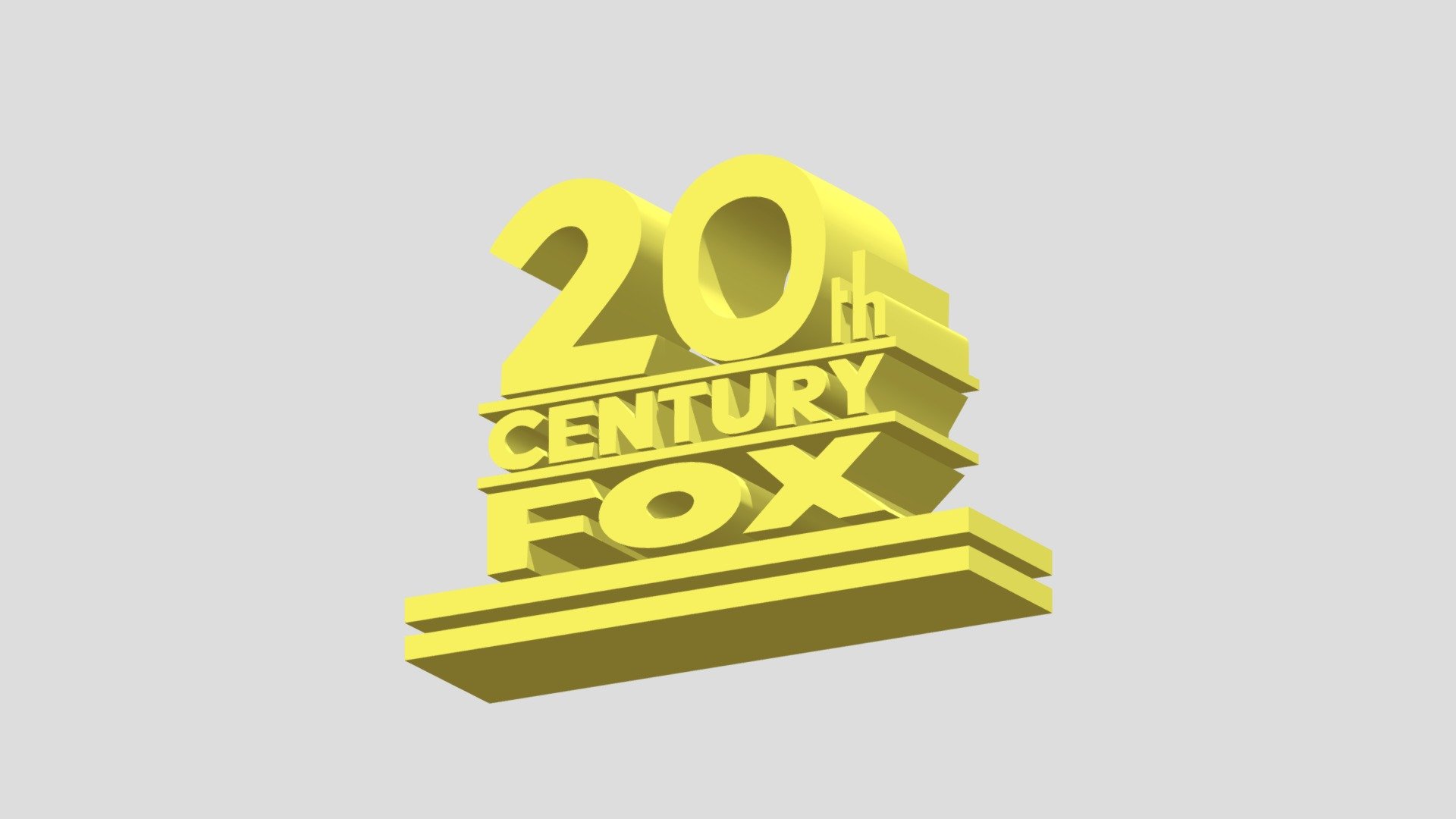 20th century fox logo template free 3D model animated