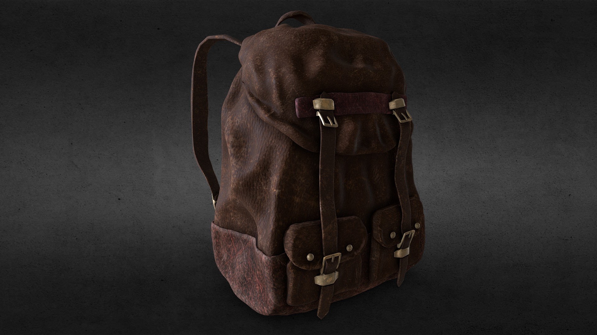 3D model Leather Backpack - This is a 3D model of the Leather Backpack. The 3D model is about a brown leather jacket.