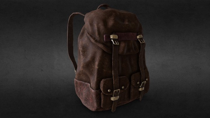 Leather Backpack 3D Model
