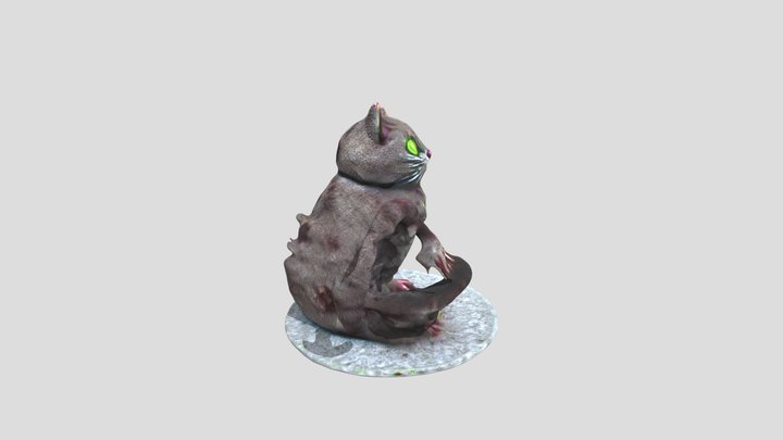 Zombie cat/rat statue 3D Model