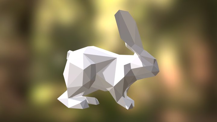 Rabbit low poly model for 3D printing 3D Model