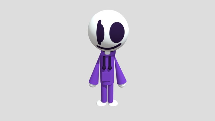 Purple Stickwoman 1 3D Model