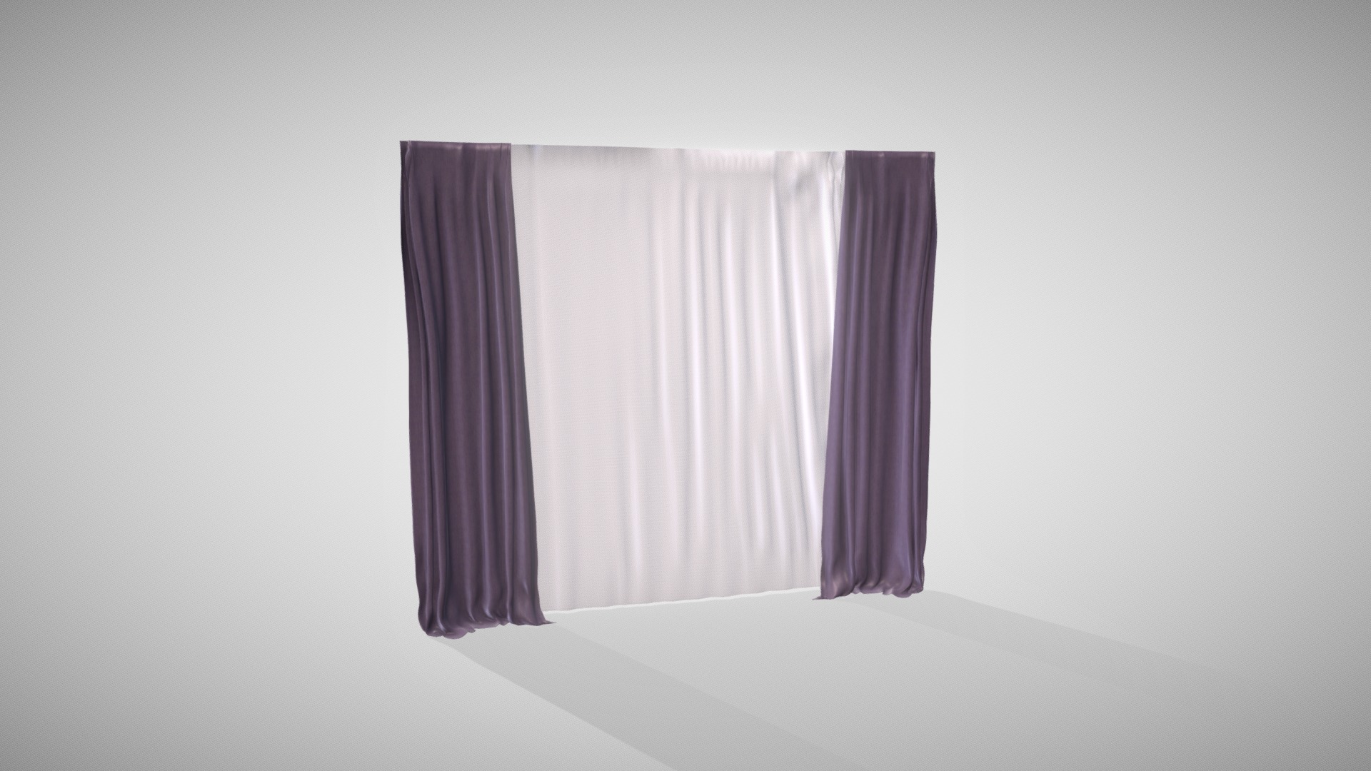 3D model Curtains - This is a 3D model of the Curtains. The 3D model is about a white curtain with a black curtain.