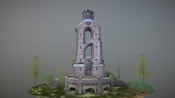 Bismarck Tower Aachen Ehrenfriedhof Desktop 3D Model