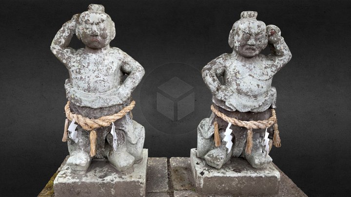 松尾神社の仁王像 ※石工仁平 作※ 3D Model