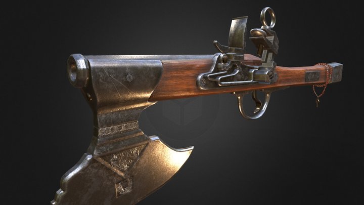 Missionaries Flintlock Axe 3D Model