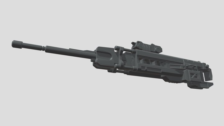 Mecha hard surface sniper rifle 3D Model