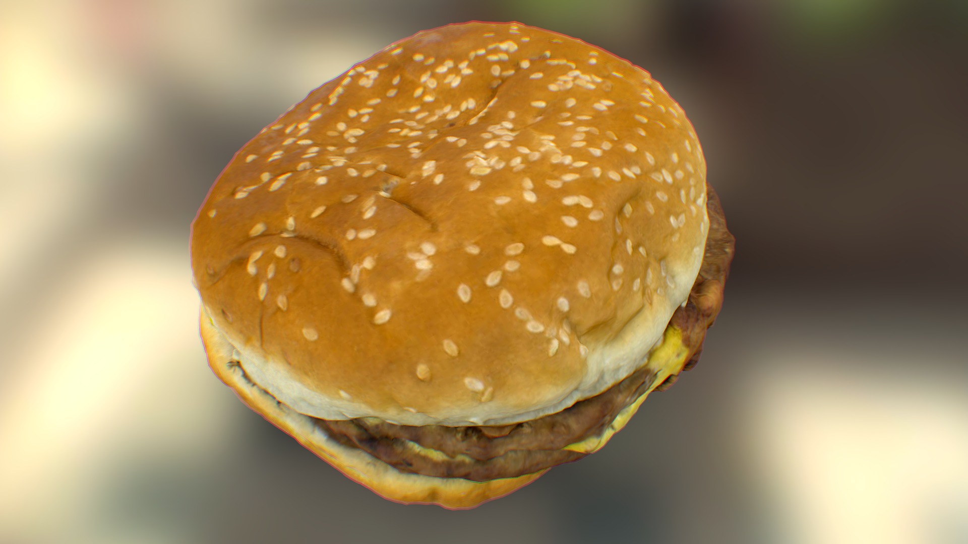 3D model Burger King Bacon Cheeseburger - This is a 3D model of the Burger King Bacon Cheeseburger. The 3D model is about a close up of a burger.