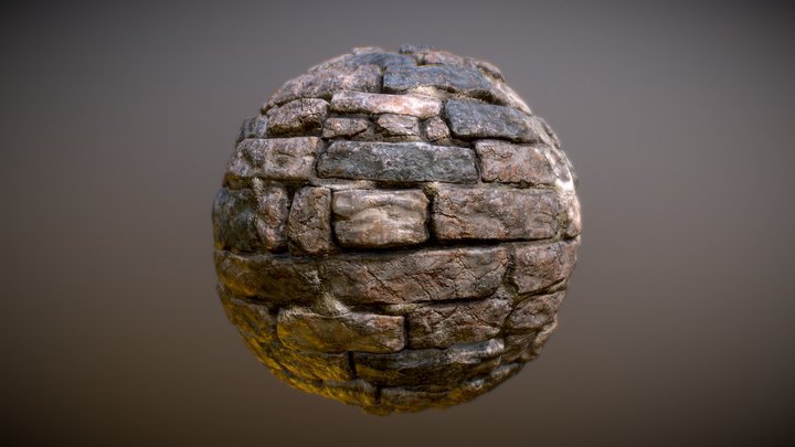 Stone Castle Wall Material 01 3D Model