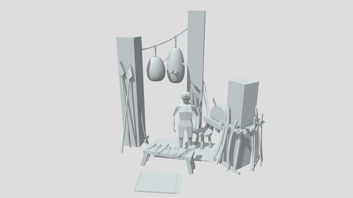 DAE Bazaar - Initial Blockout 3D Model
