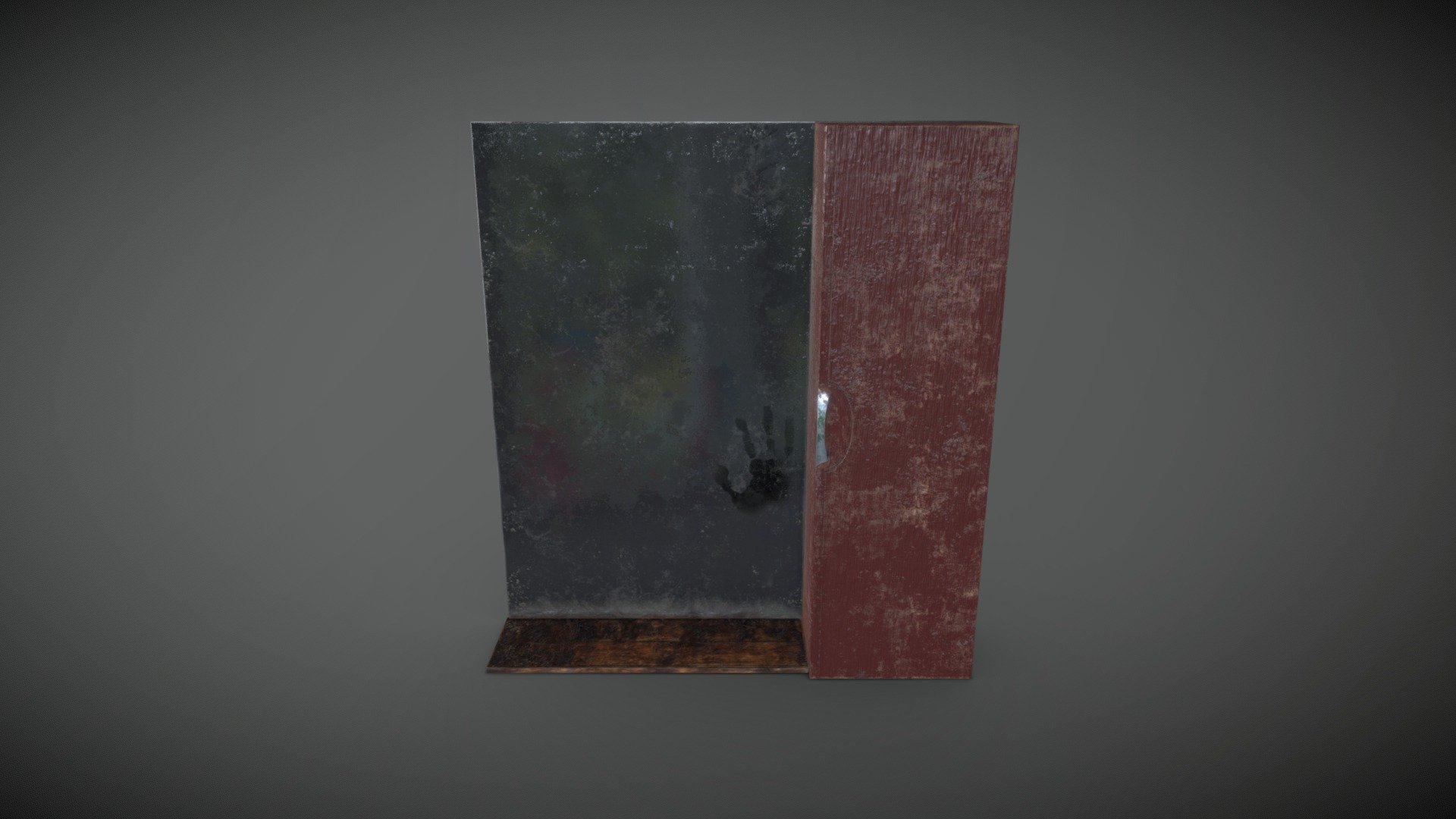 The mirror in the bathroom