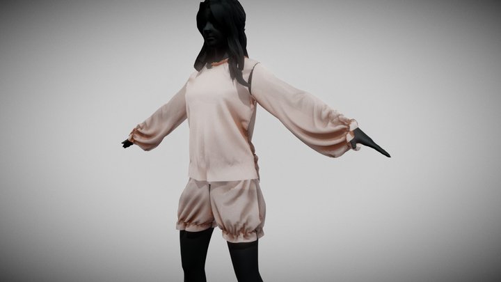 Silk Shirt And Bloomers Physics Sim For RayII – Kostenloses 3D-Modell STL