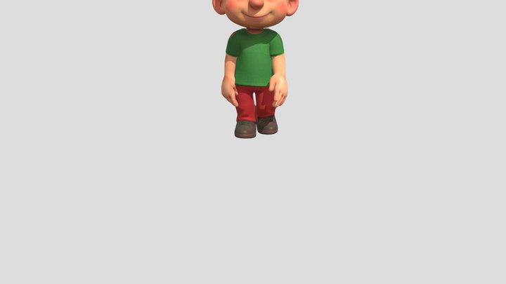 Walking cartoon boy #animated 3D Model