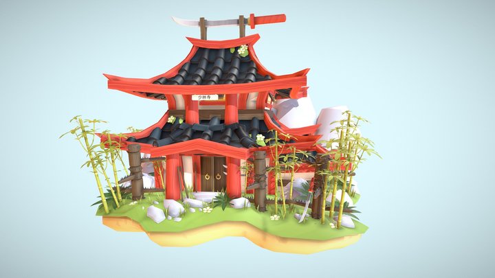 DAE villages - Chinese Dojo 3D Model