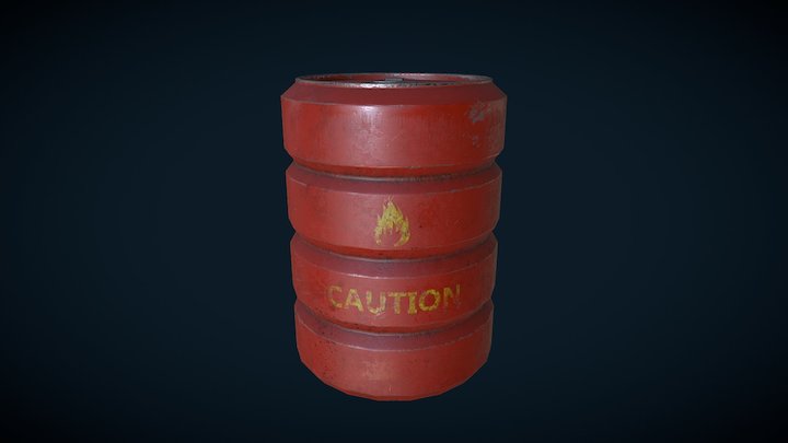 Flammable Barrel 3D Model