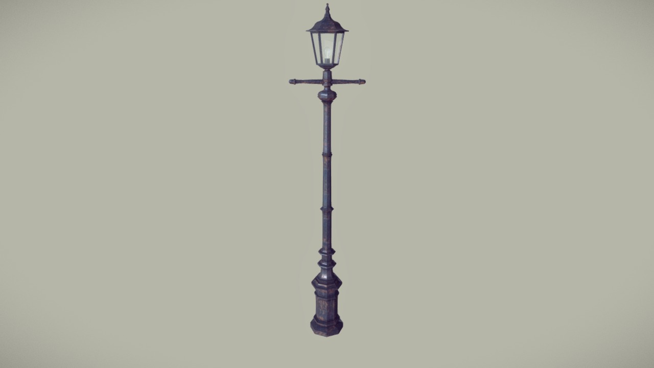 3D model Antique Street Light - This is a 3D model of the Antique Street Light. The 3D model is about a tall tower with a pointy top.