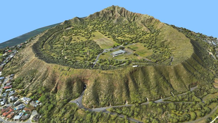 Diamond Head, Hawaiian island, Honolulu 3D Model