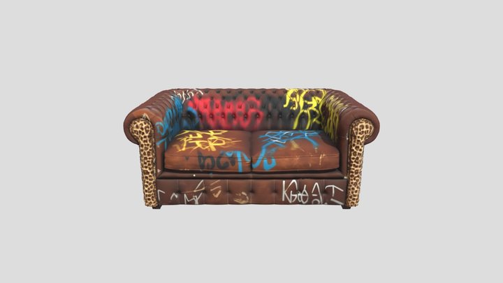 Graffiti Chesterfield 3D Model
