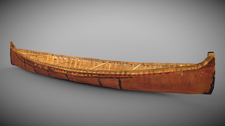 Birch Bark Canoe at Yukon Transportation Museum 3D Model